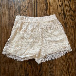 Cream Lace Shorts